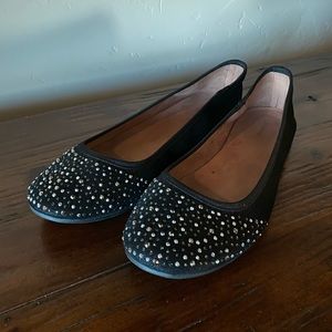 Flat sparkly black women’s shoes